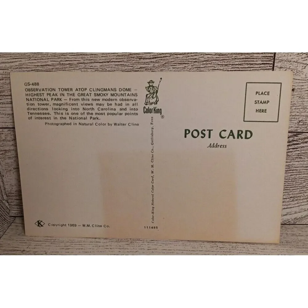 Vintage Postcard‎ Clingmans Dome Great Smoky Mountains National Park Ephemera